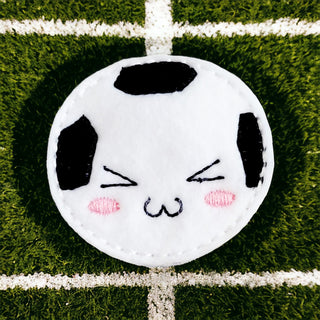 Kawaii Soccer Ball  Badge Reel + Topper
