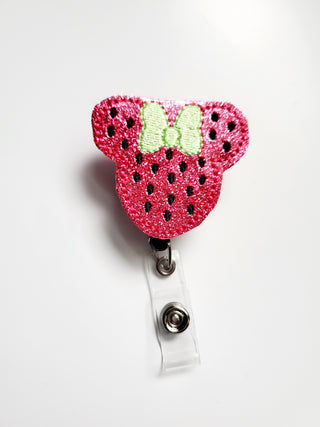 Magical Mouse Strawberry    Badge Reel + Topper