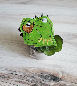 Kermit the Frog Tea   Badge Reel + Topper