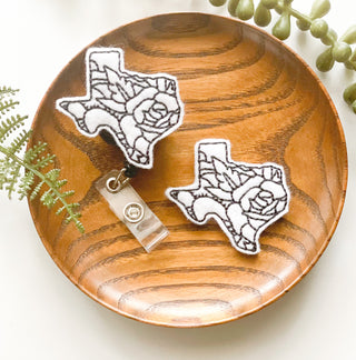 Texas State // Magnolia Flower  Badge Reel + Topper