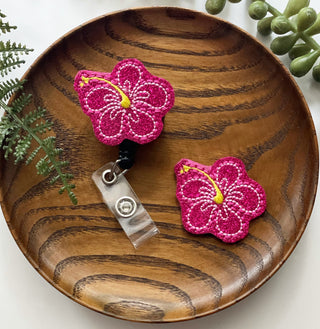 Hibiscus  Flower  Badge Reel + Topper