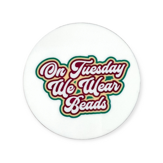 On Wednesdays We Wear Beads // Mardi Gras    Switchable Velcro Badge Topper