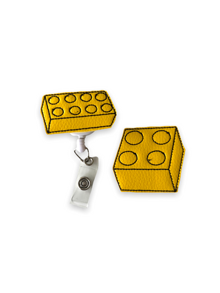 Lego Brick  Badge Reel + Topper