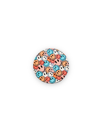 Groovy Smiley Faces   Switchable Velcro Badge Topper