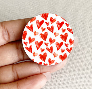 Scribble Hearts Switchable Velcro Badge Topper