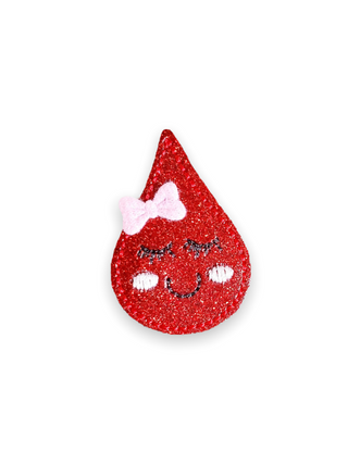 Kawaii Blood Drop Badge Reel + Topper
