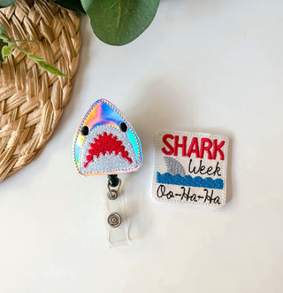 Shark Week // Shark Face   Badge Reel + Topper