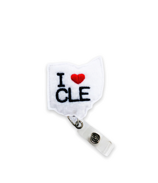 I Love Cleveland  Badge Reel + Topper