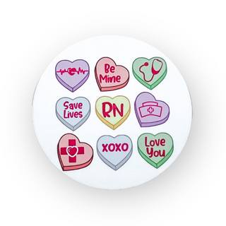RN Conversation Hearts  Switchable Velcro Badge Topper